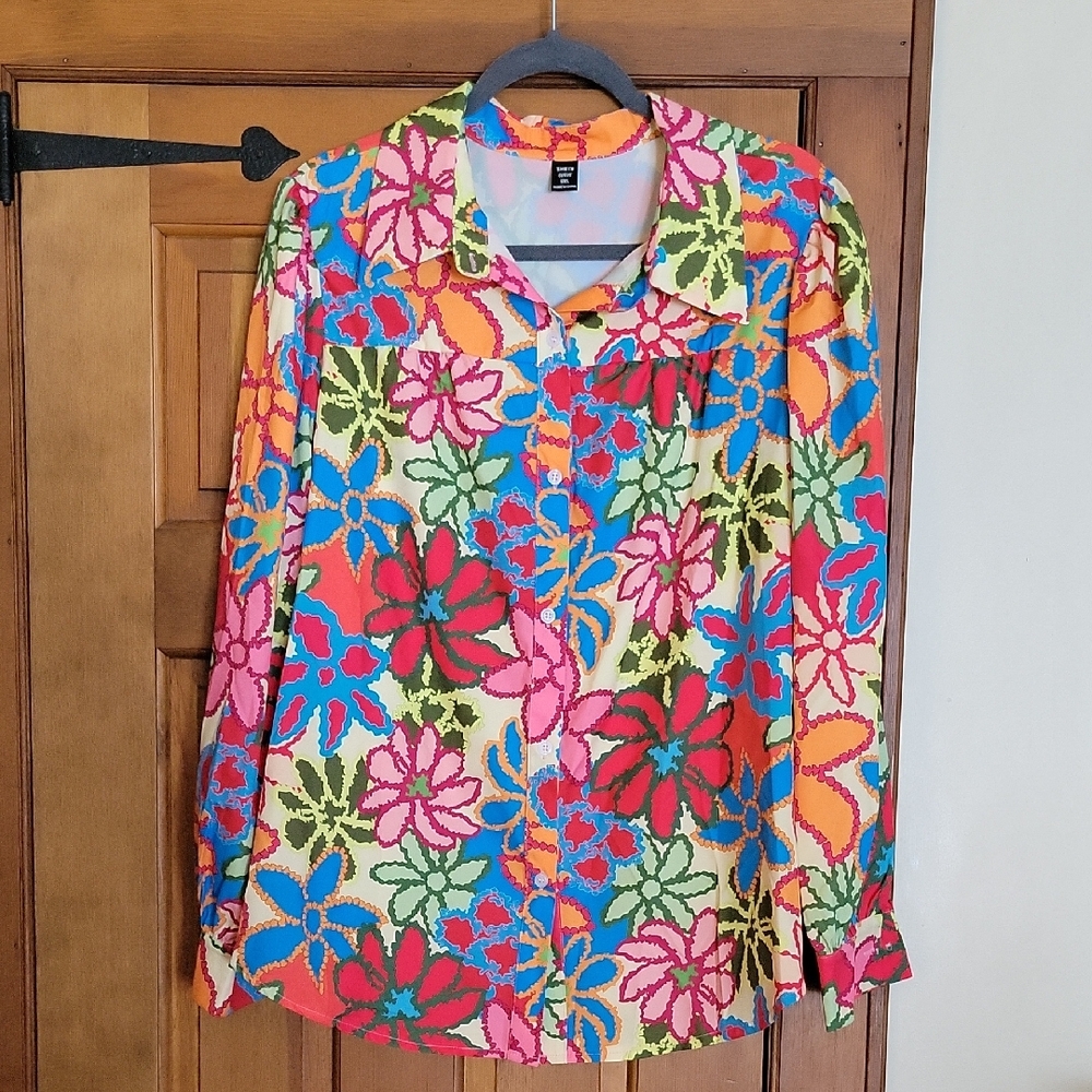SHEIN Colorful Floral Blouse